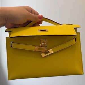 Gorgeous Yellow Genuine Leather Handbag